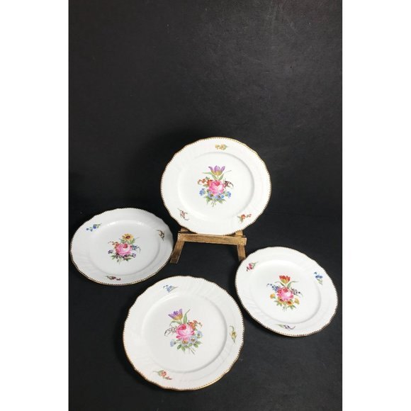 Gustavsberg Saxon flower salad plate Rose bouquet, flower sprigs Scandinavian - Picture 2 of 9